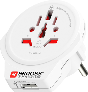 Skross Travel Adapter Pro World USB White