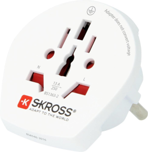 Skross Travel Plug Europe To UK (Single For Dispenser)
