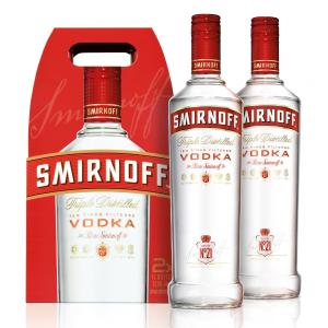 Smirnoff Triple Distilled Premium Vodka Red Twinpack